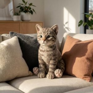 Realistic Tabby Kitten Crochet Pattern PDF, Amigurumi Cat Plush Tutorial (Digital Download)