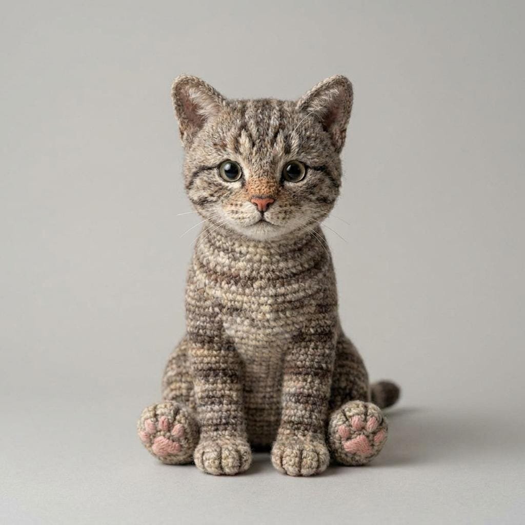 Realistic Tabby Kitten Crochet Pattern PDF, Amigurumi Cat Plush Tutorial (Digital Download)