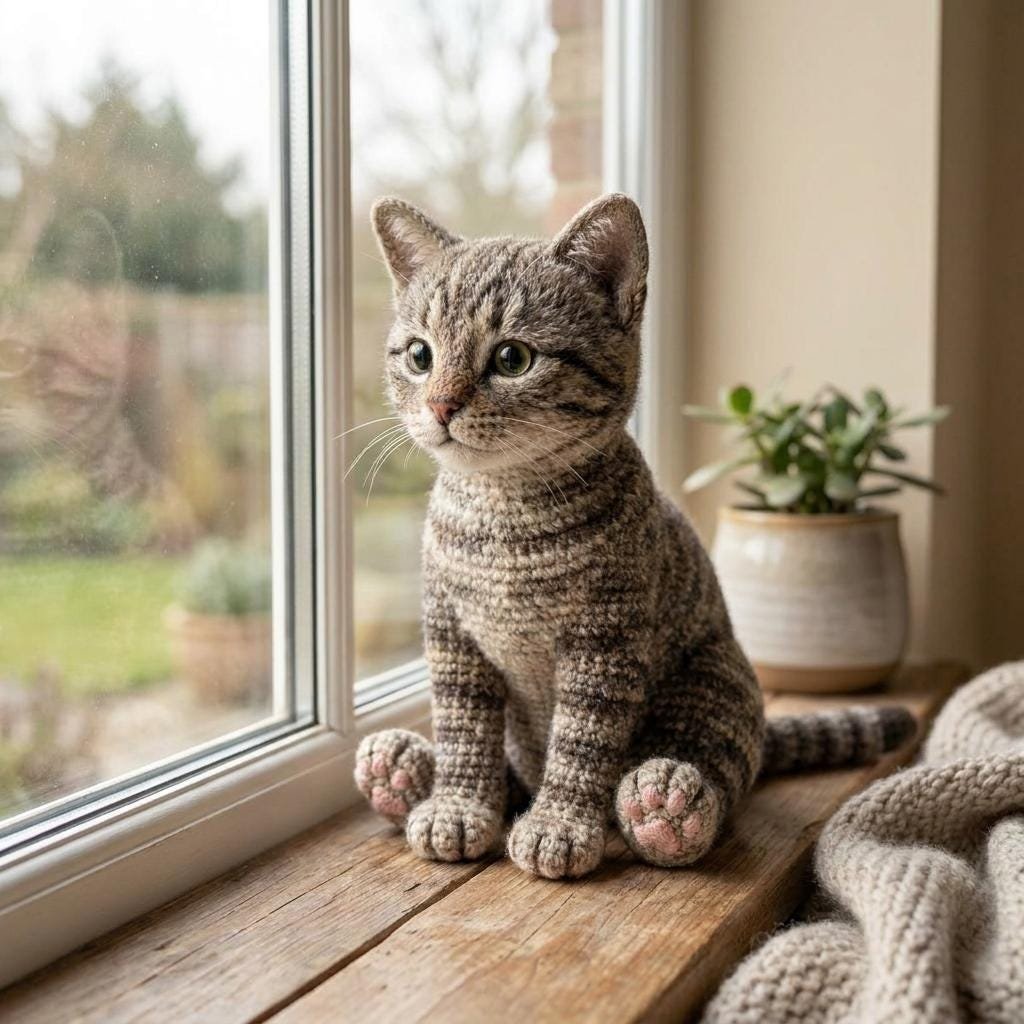 Realistic Tabby Kitten Crochet Pattern PDF, Amigurumi Cat Plush Tutorial (Digital Download)