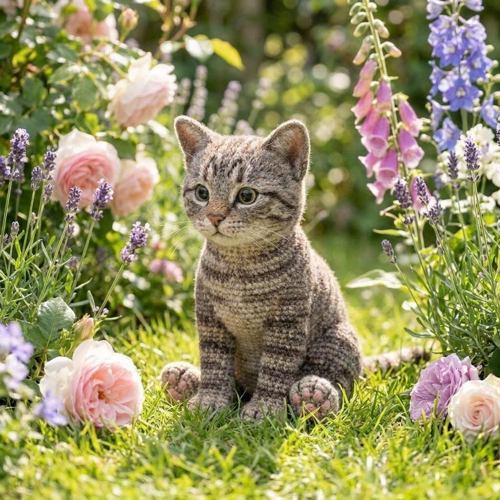 Realistic Tabby Kitten Crochet Pattern PDF, Amigurumi Cat Plush Tutorial (Digital Download)