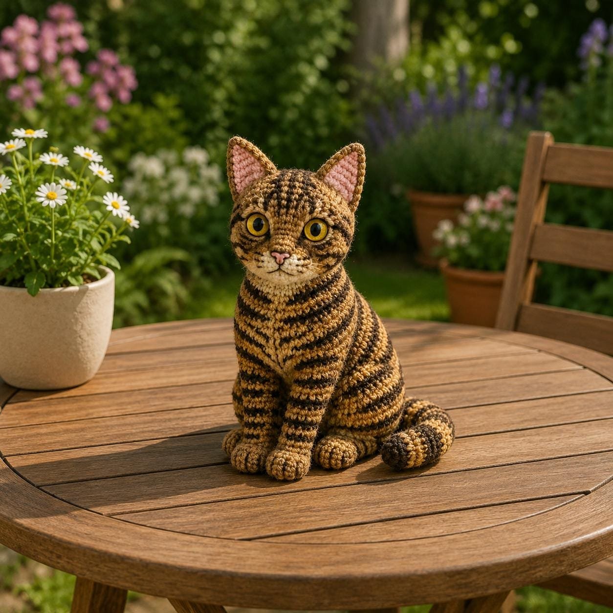 sitting tabby cat crochet pdf guide