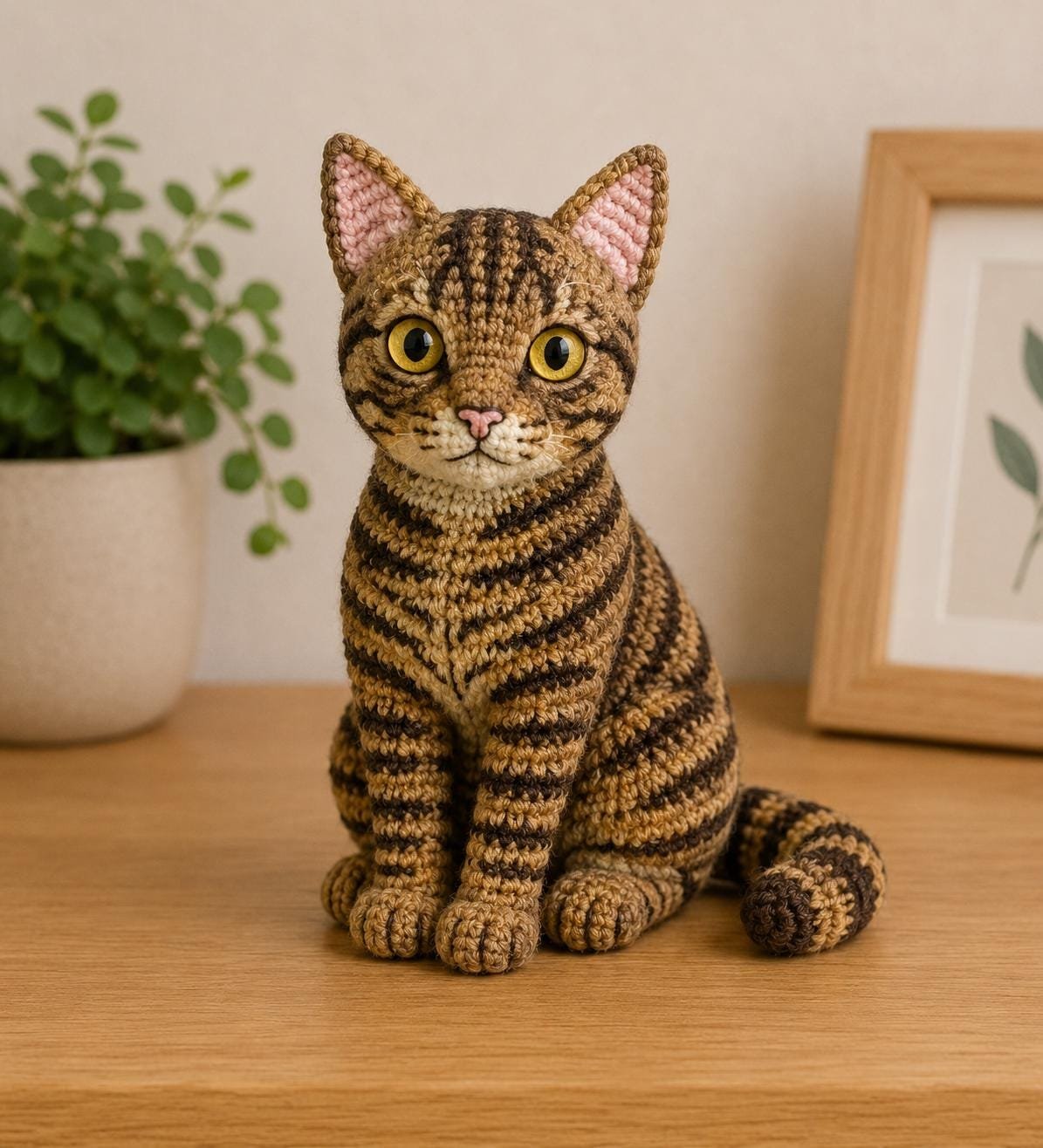 sitting tabby cat crochet pdf guide