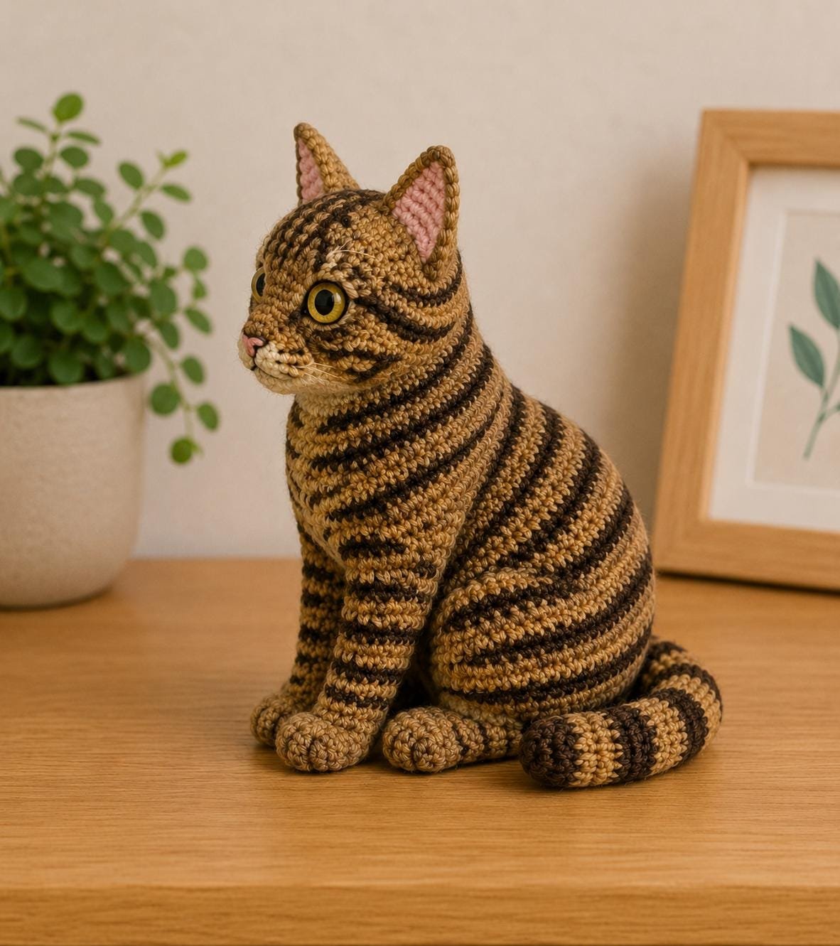 sitting tabby cat crochet pdf guide