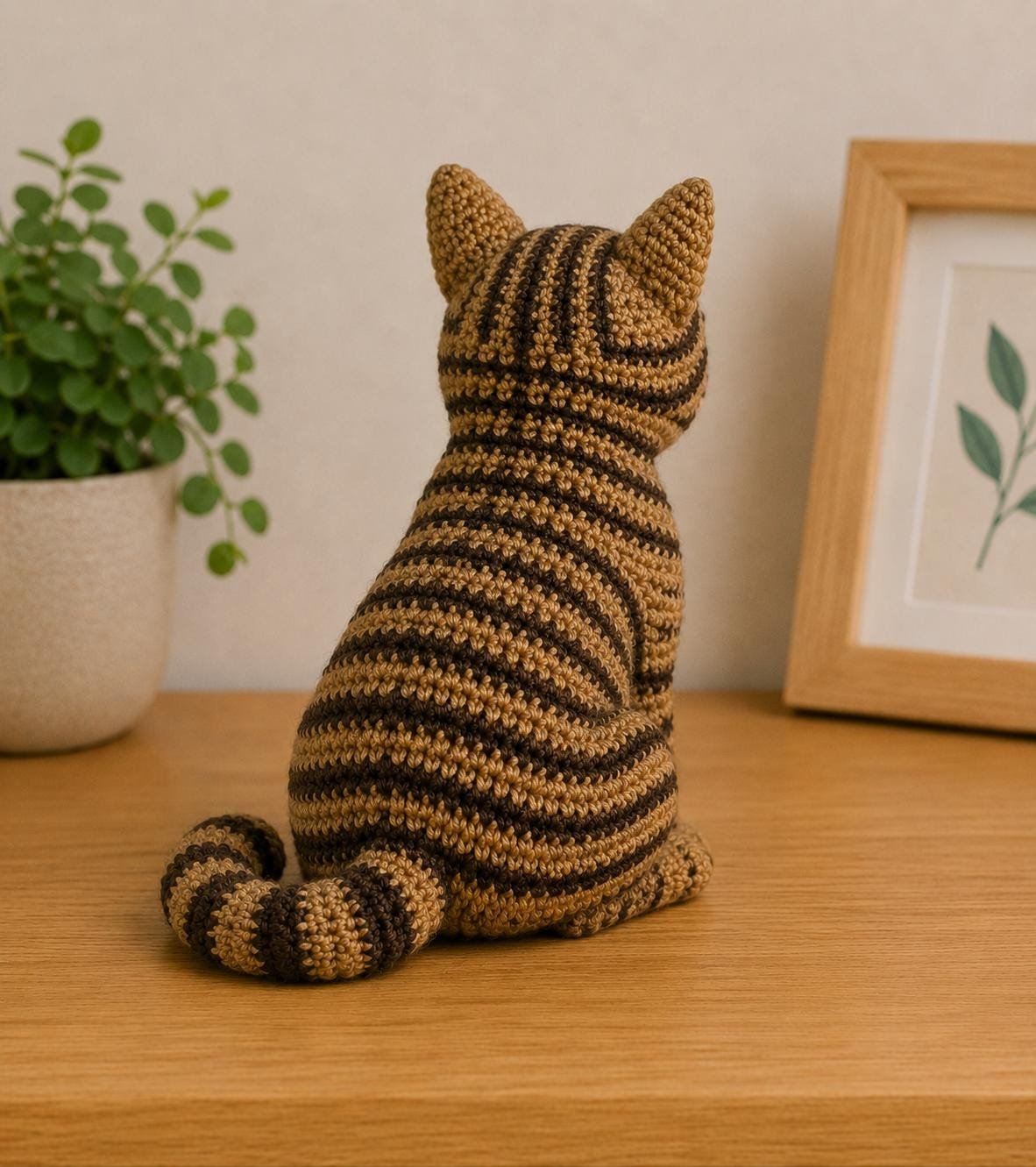 sitting tabby cat crochet pdf guide