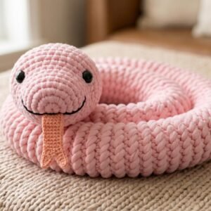 The Blush Berry Coiled Snake Crochet Pattern PDF Guide
