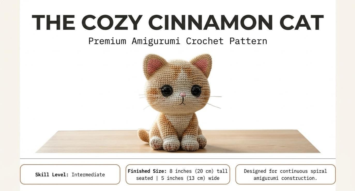 The Cozy Cinnamon Cat Amigurumi PDF Guide