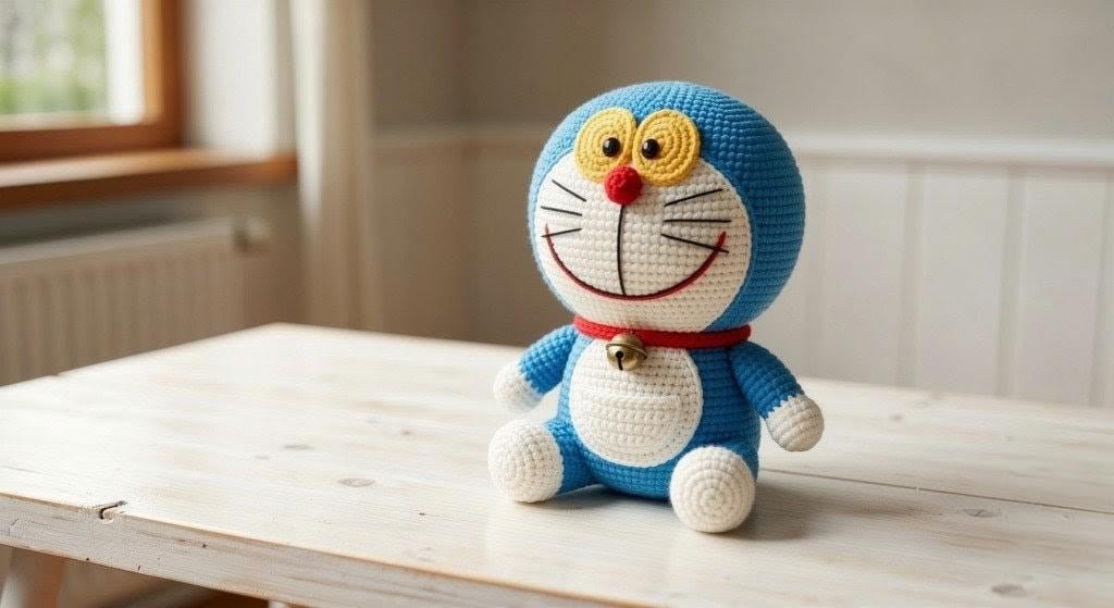 The Earless robotic Cat: Realistic Doraemon Amigurumi Crochet Pattern PDF Guide