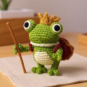 The Sovereign Crocheted Frog King| Amigurumi  Frog Crochet | Beginner Friendly PDF Guide
