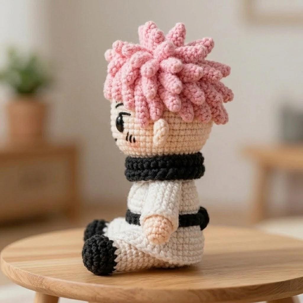 The Sukuna Pink-Curled Kimono Girl Amigurumi PDF Guide