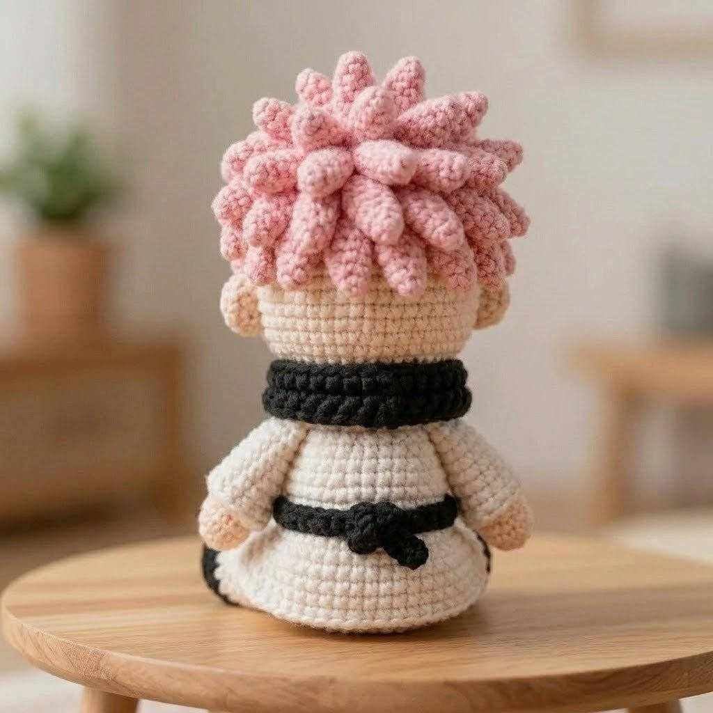 The Sukuna Pink-Curled Kimono Girl Amigurumi PDF Guide