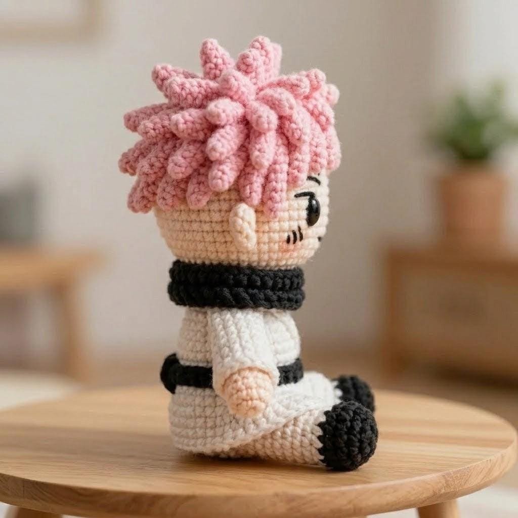 The Sukuna Pink-Curled Kimono Girl Amigurumi PDF Guide