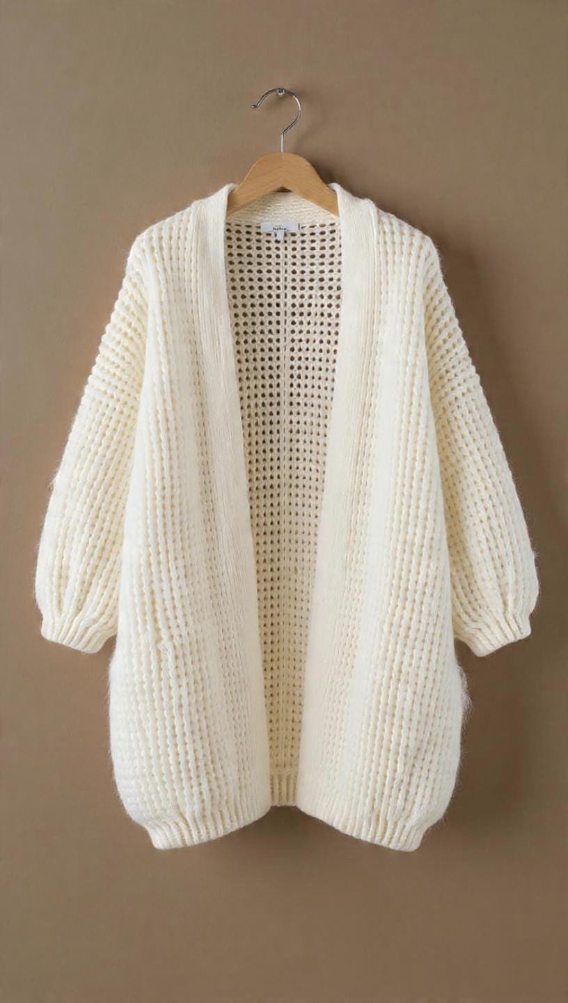 The White Cumulus Crochet Cardigan , Fluffy Cardigan Pattern Beginner Friendly PDF Guide