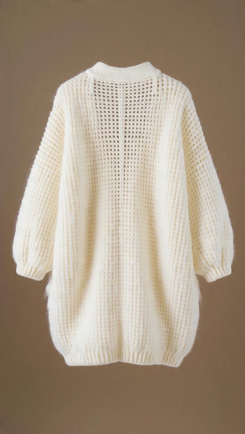 The White Cumulus Crochet Cardigan , Fluffy Cardigan Pattern Beginner Friendly PDF Guide