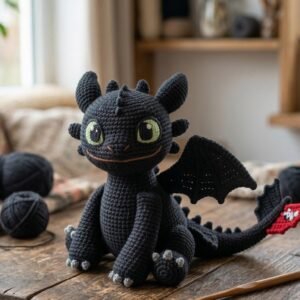 Toothless Dragon Crochet Pattern | Night Fury Amigurumi 3 PDF Guide (Beginner Friendly)