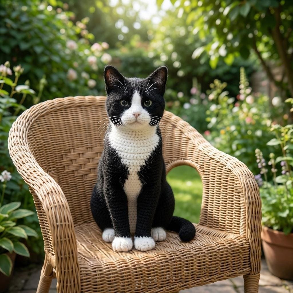 Tuxedo Cat Crochet Pattern, Beginner Amigurumi PDF Toy Tutorial