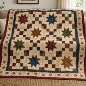 Vintage Starburst Throw Quilt PDF Guide